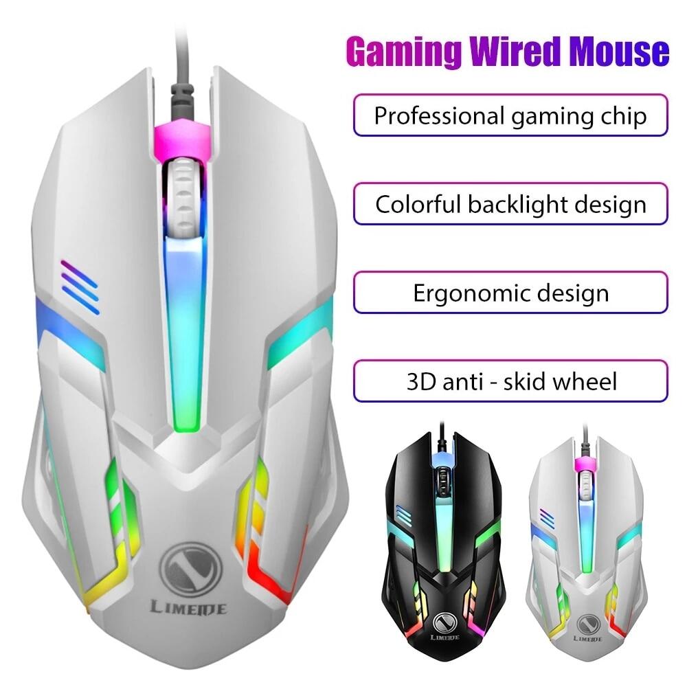 Limei S1 E thể thao LED sáng backlit chuột có dây có dây USB cho máy tính để bàn máy tính xách tay câm Máy tính văn phòng chuột chơi game