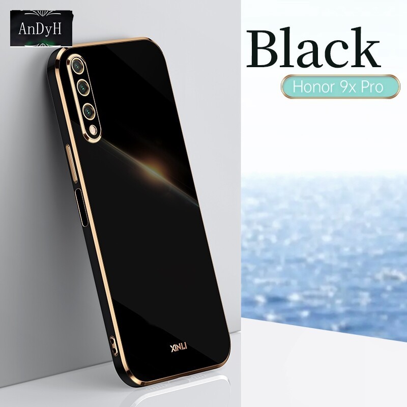 AnDyH Plating phone Case For Huawei Y9S Y9 2019 Y9 Prime 2019 casing,Precise Camera Protection cases Luxury Straight Edge Cover