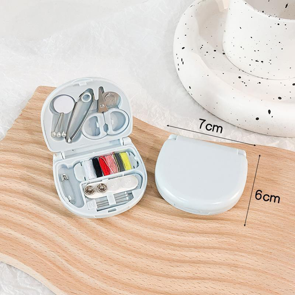 Scissor Thimble Needle Threads Box Set Needle Thread Storage Bag Mini Sewing Kit Portable Sewing Box Household
