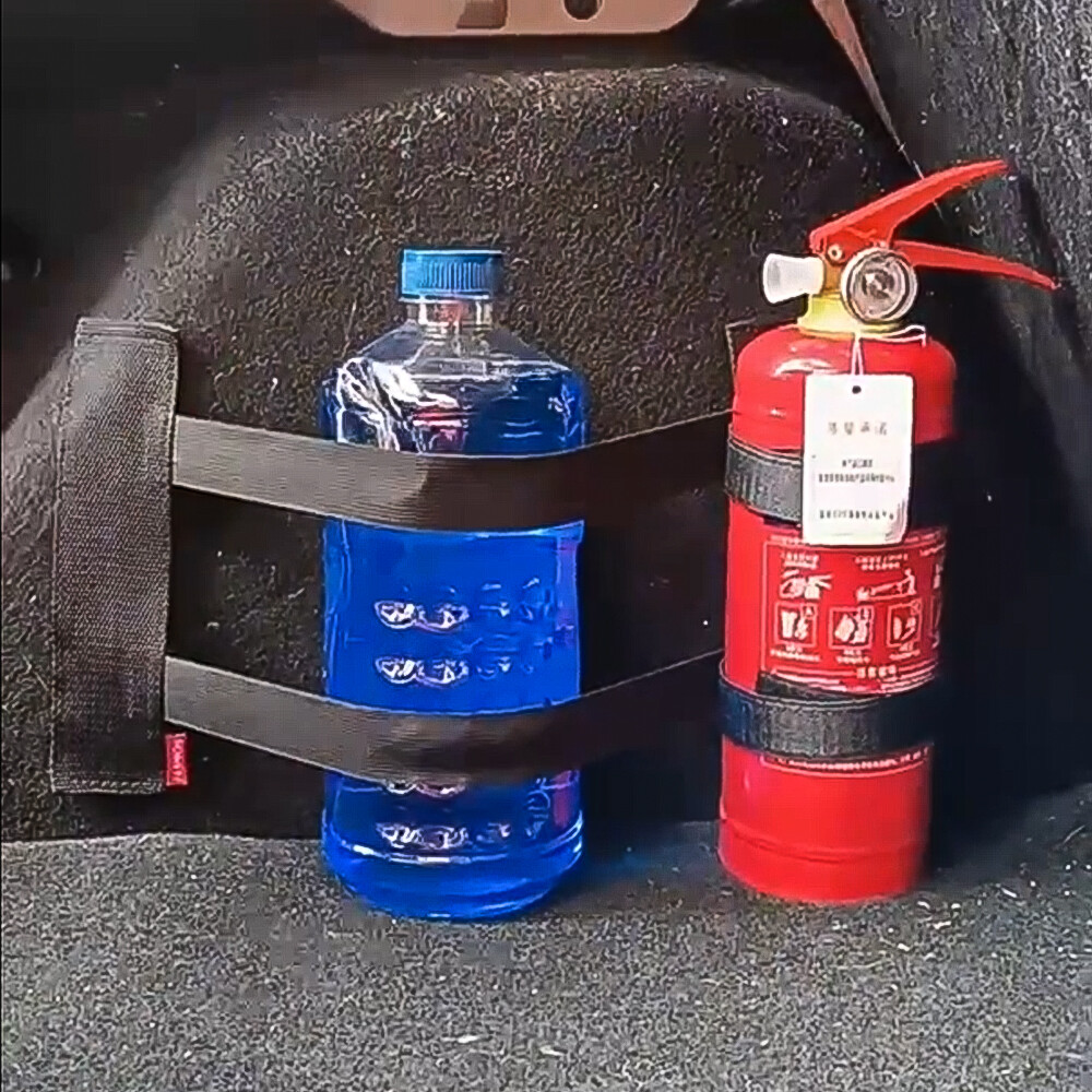 New Car Elastic Mesh Fixed Straps Trunk Interior Organizer Seat Back Fixing Net Bag Extinguisher Car Goods Storage Fixing Strap