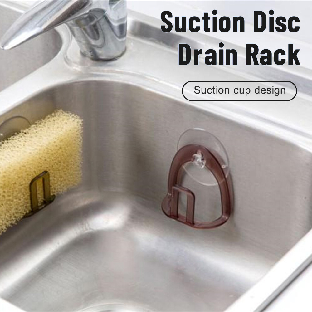 zakka COD Kitchen Sink Drain Rack Plastic Suction Cup Sponge Holder Sponge Storage Rack Sink Stand Holder Organizer Kitchen Accessories
