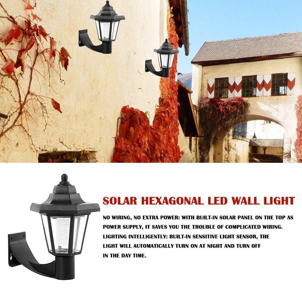 Đèn gắn tường ngoài trời bóng LED hình lục giác chống thấm nước sử dụng năng lượng mặt trời - INTL