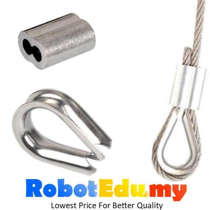 Stainless Steel Wire Rope Thimble Eye / Aluminium Cable Ferrule Stop Clip Crimps