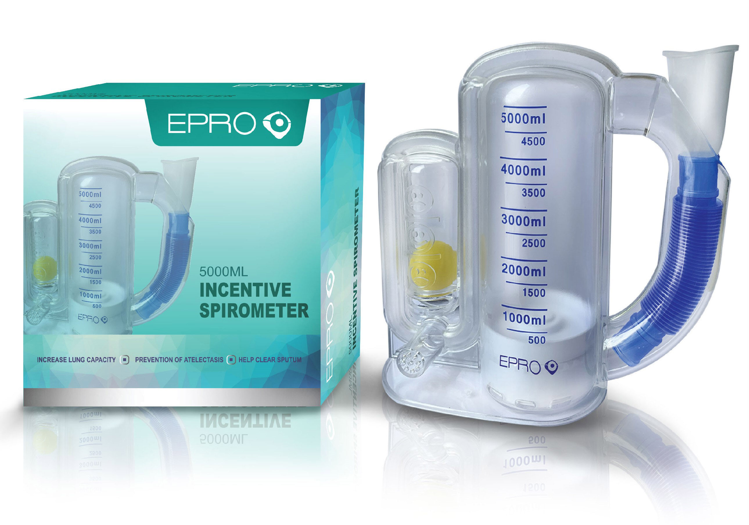 EPRO Incentive Spirometer 5000ml Adult Breathing Lung Exerciser Lazada