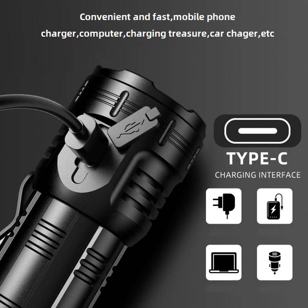 Alonefire X68 8xLED Super Bright Mini LED Flashlight Type-C USB Rechargeable Waterproof Outdoor Emergency Camping Lantern Torch