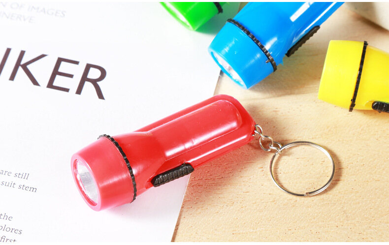 mini flashlight strong light flashlight plastic torch household lighting tool for emergency outdoor with key circle portable to carry