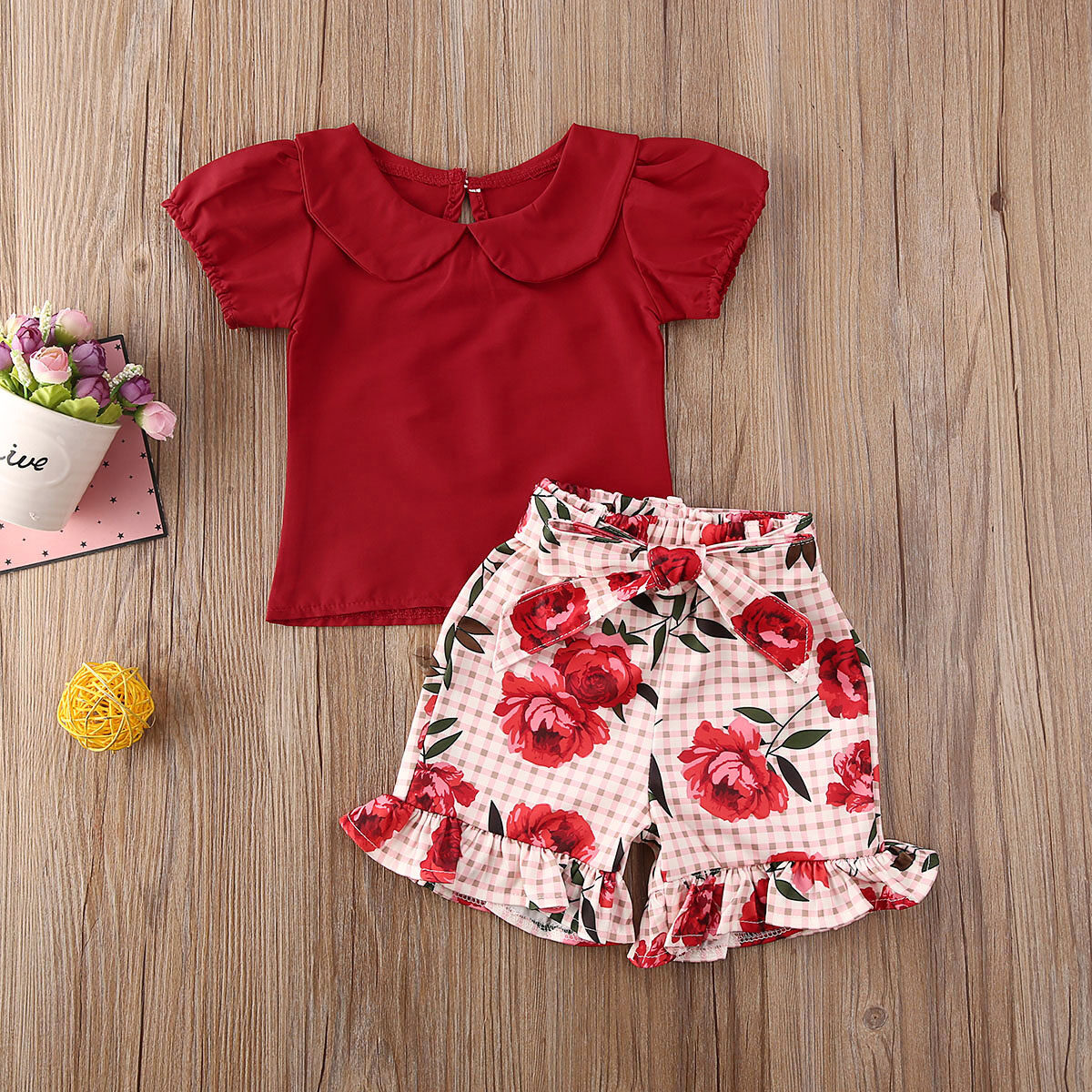 Fashion Toddler Baby Girls Floral Short Sleeve T-Shirt Top Summer Shirts Clothes