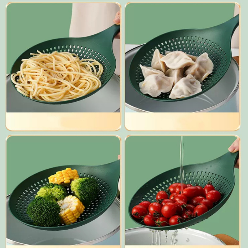 Yespery lớn colander nhà bếp lớn mì muỗng thìa cầm tay dài nhiệt độ cao không dính Pan colander strainers Lọc dụng cụ nhà bếp