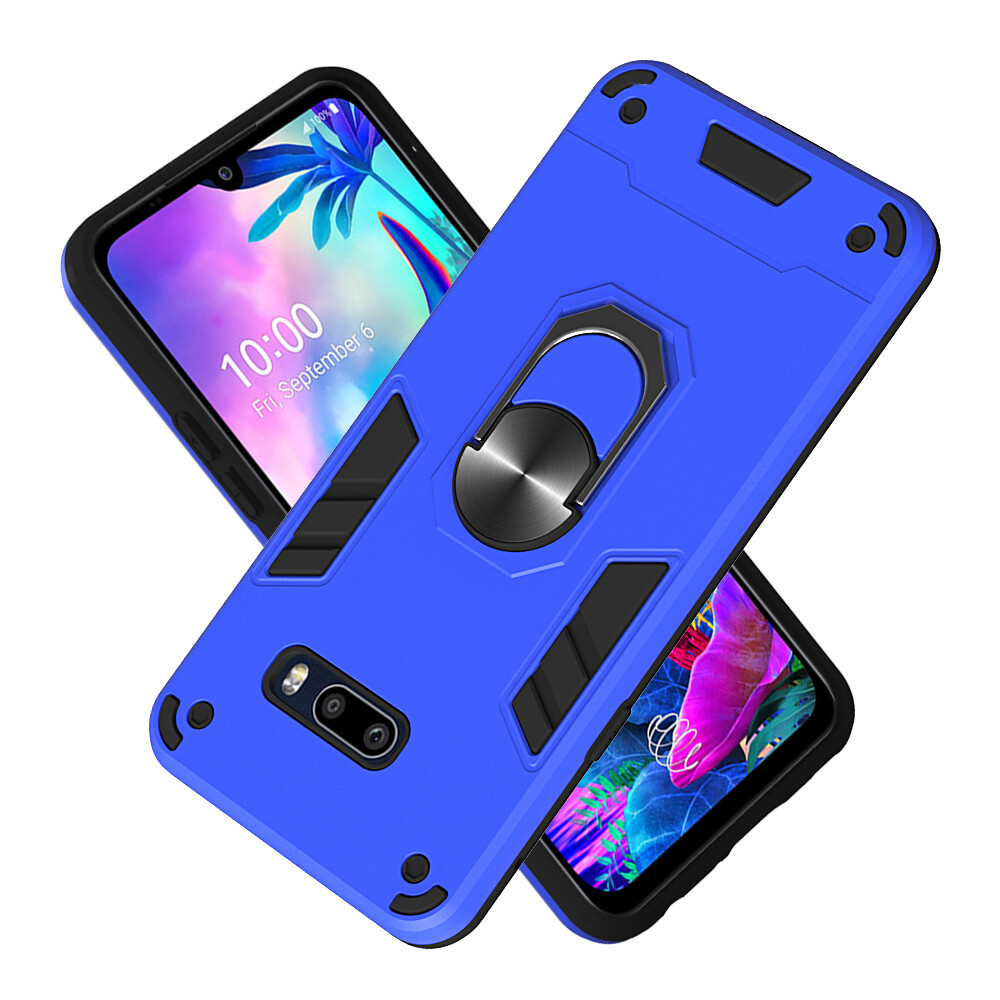 Phone Case For LG G8X LG V50S, Armor Ring Iron Armor Man Magnetic Anti-Fall Soft car holder Shockproof protection Back Cases