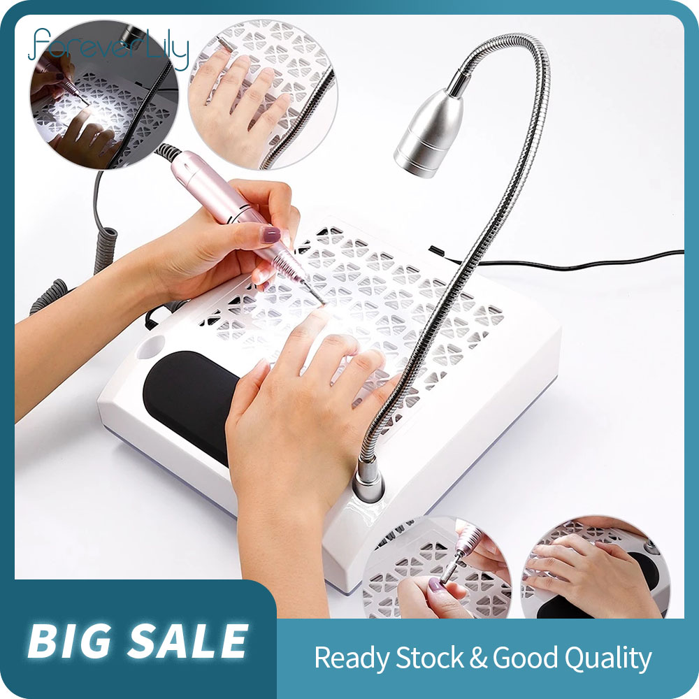 4 in 1 30000RPM Nail Drill Polishing Machine 80W Nail Dust Collector Vacuum Cleaner Device Lightening Hand Rest Nail Drill Bits