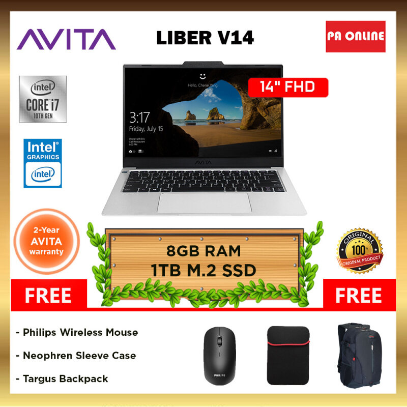AVITA LIBER V14 -Intel Core i7-10510U /8GB Ram /1 TB SSD /Intel UHD Graphics 620 /14 Full HD IPS /Win 10 /2 Years Warranty Malaysia