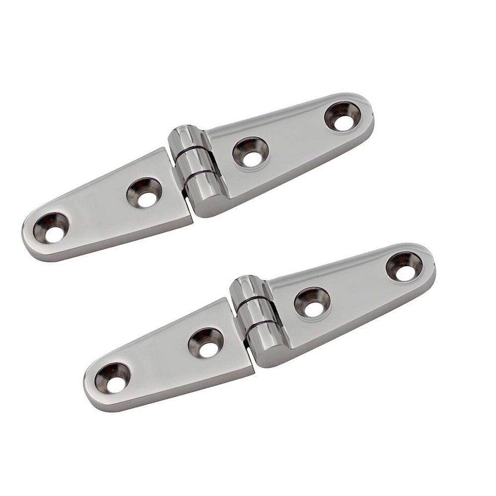 2PCS 316 Stainless Steel Marine Strap Hinge With 4 Holes 100mm Heavy