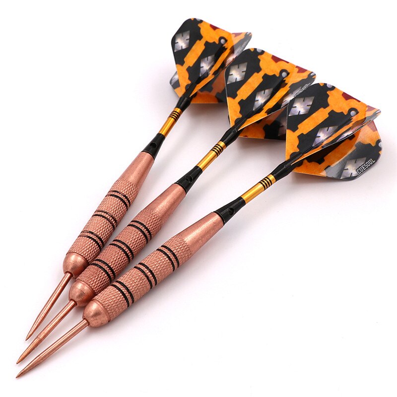 Cuesoul 20 Gram Steel Tip Darts Set – Brass Barrels, Nickel Plated, With Shafts And Carry Case – 53mm Length