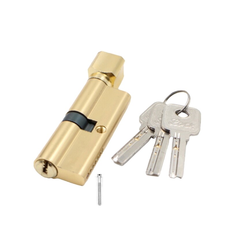 Metal Door Lock Cylinder Replacement Antitheft Security Interior Lock with 3 Keys Entry Front