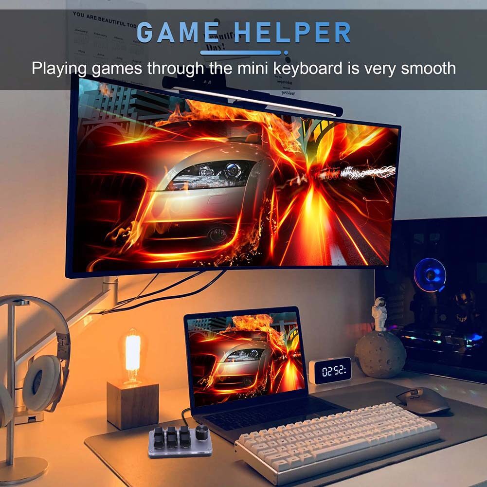 Núm Bàn Phím Macro RGB 6 Phím 1 Núm Bàn Phím Cơ Lập Trình Được Để Chơi Game