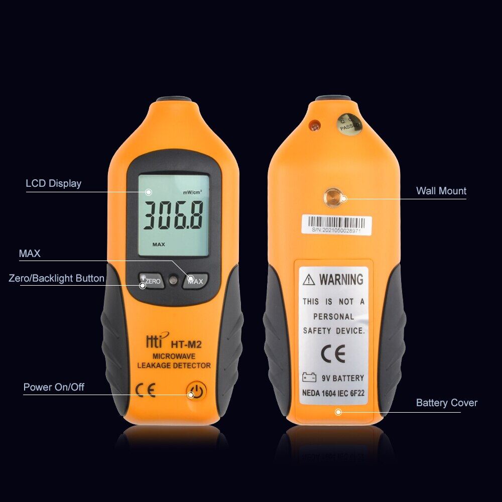 High Sensitivity Professional Digital Microwave Leakage Detector High Accuracy Radiation Meter LCD Display Tester 0-9.99Mw/Cm2
