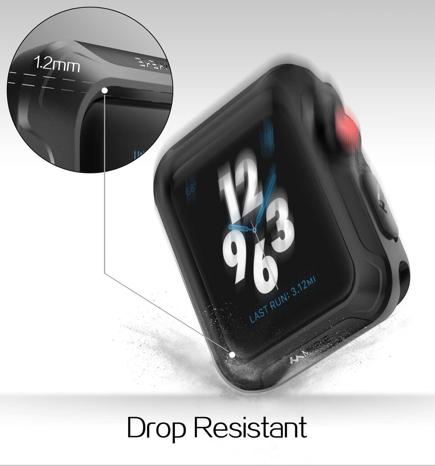 Compatible with A pple watch case, shock and drop protector, bumper compatible with Apple Watch 38mm 40mm 42mm 44mm