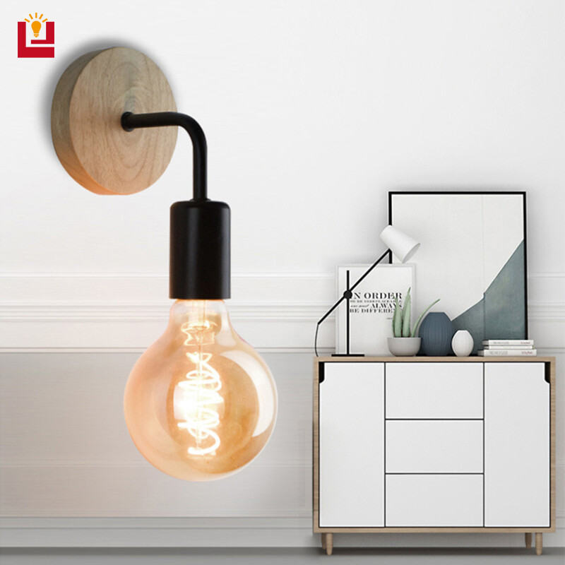 Wrought Iron Wall Lamp Bedroom Bedside Lamp Aisle Lamp Corridor Lamp Simple Room Decoration Lamps(no light bulbs )