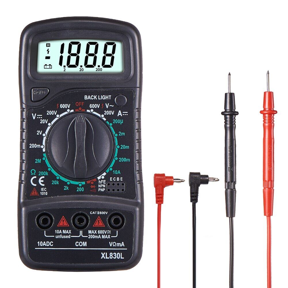 Diymore Multimeter Digital XL830L Automotive Electrical Dmm Transistor Peak Capacitance Ammeter Tester Multifunction Esr Meter