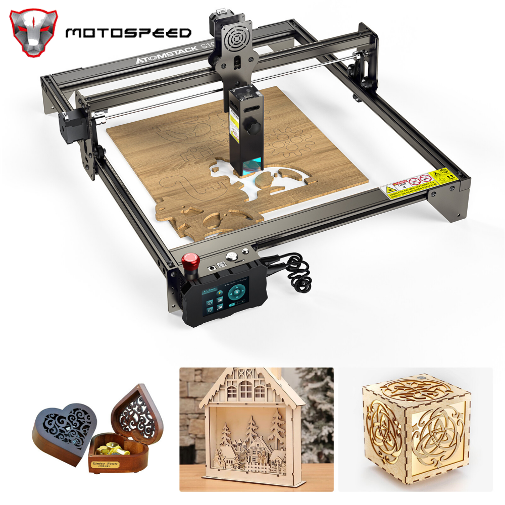 KKmoon S10 Pro CNC Desktop DIY La-ser Engraving Cutting Machine with 410x400mm Engraving Area Fixed-Focus Ultra-thin La-ser High-Energy with Eye Protection Quick Assembly Aluminum Alloy Structure for Wood Metal Acrylic Brass Ceramics Leather Engraving