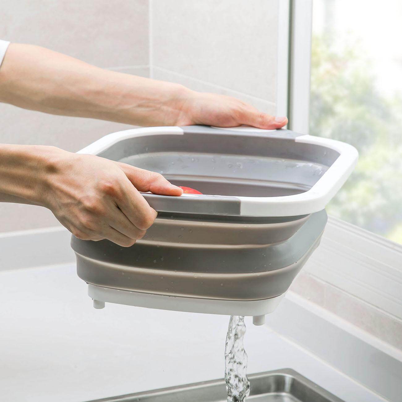 Homenhome Sink Drain Basket Kitchen Plastic Foldable Fruit Basket