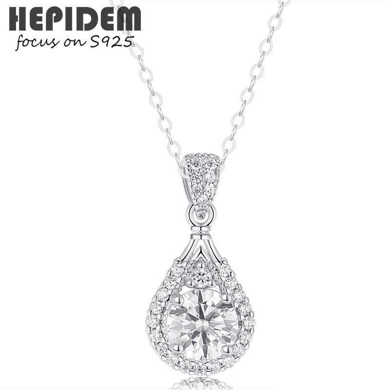 Hepidem 100 1ct 65mm D Moissanite Pendant 925 Sterling Silver Necklaces 2022 New S925 Diamond 4141