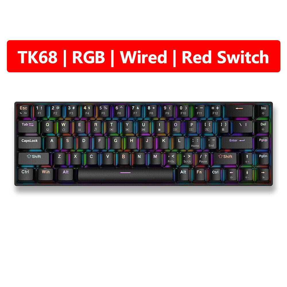 steal heart club トレカ (keyboard) ZIFRIEND TK68 68 Keys Mechanical Keyboard Wired RGB Backlight Mini