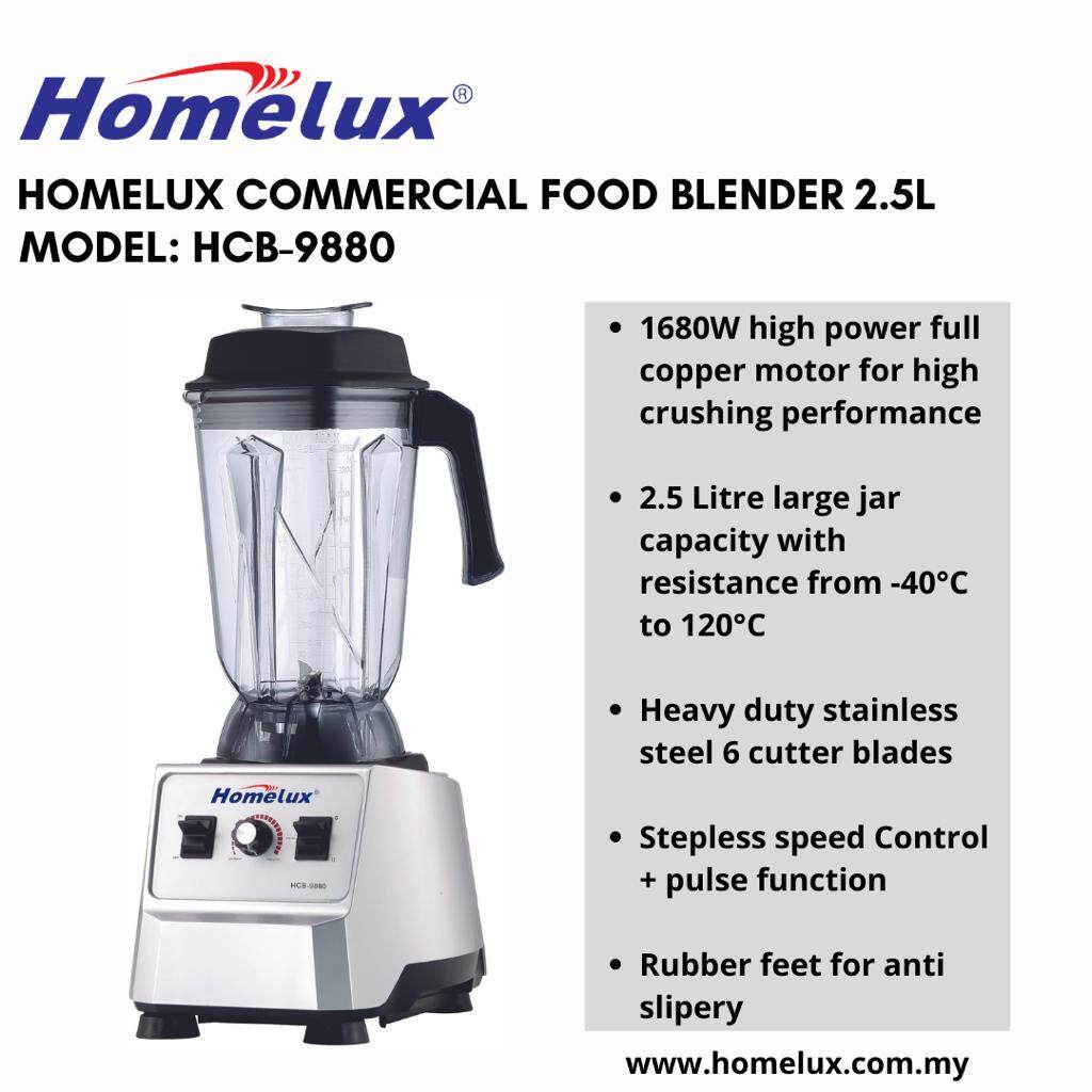 [SIRIM] HOMELUX COMMERCIAL Heavy Duty Blender Ice Crusher Blender 搅拌机