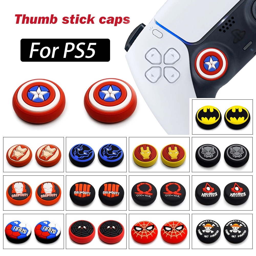 PS5 2PCS Thumb Grip Caps Playstation4 NS Switch Pro Controller Joystick Cap Silicone Rubber Individual Thumb Grip Caps  M4