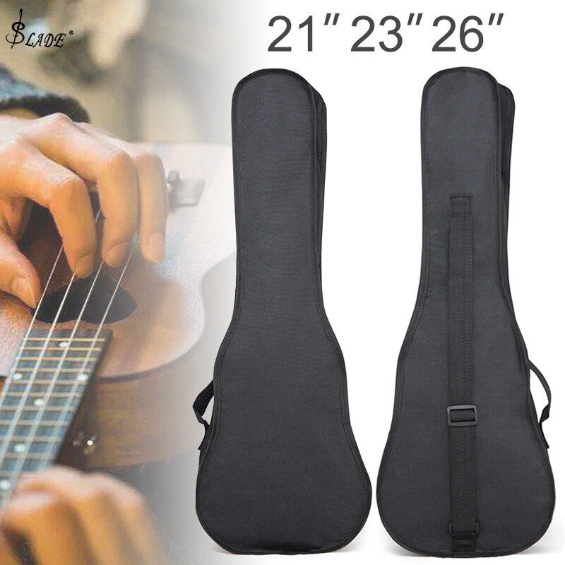 SLADE 21 / 23 / 26 Inch Ukulele Bag Black Portable Soft Case Monolayer Bag Single Shoulder Backpack Padded