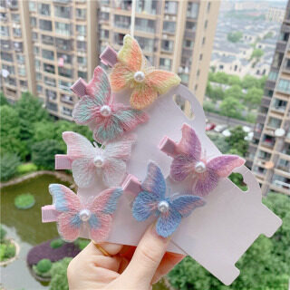 1Pcs Butterfly Pearls Girls Barrettes Cloth Women Hair Clips Colorful thumbnail