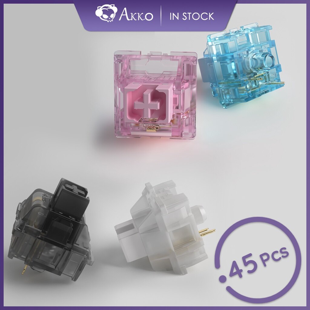Original AKKO CS Switch for Mechanical Keyboard Ocean Blue Matcha Green Rose Red Axis Linear Tactile Customize  Red Lavender Purple Vintage White Axis Linear Tactile DIY Gaming PC Hot-swappable Accessories cross Switch DIY