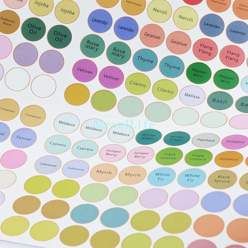 192PCs 13MM A4 ฉลากสติกเกอร์กระดาษทรงกลมสำหรับฝาขวดน้ำมันหอมระเหยรหัสสี ...