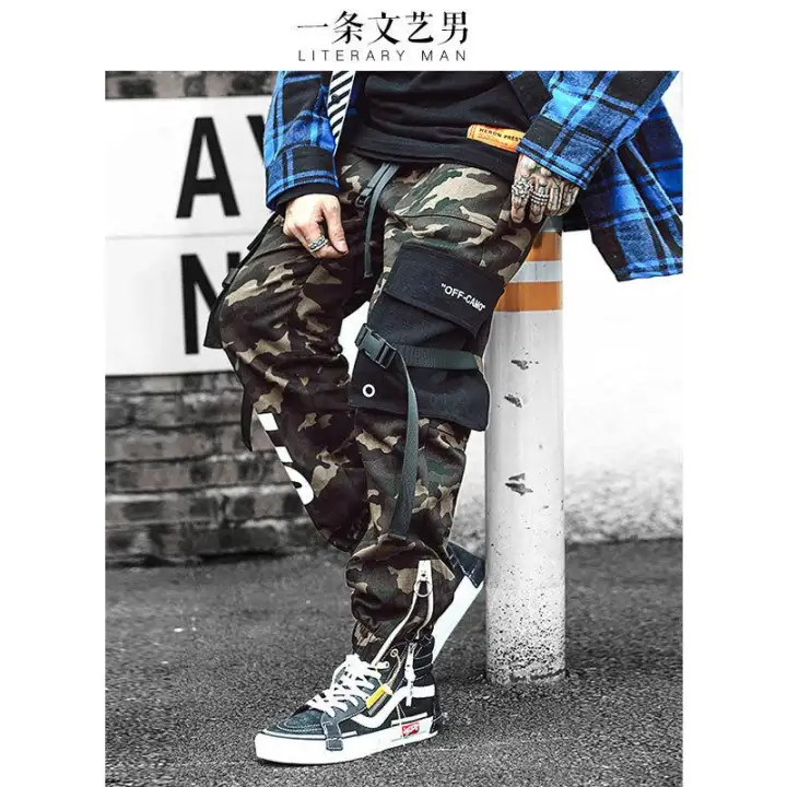 mens skinny camo joggers