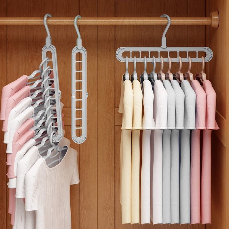 [HOT W] Magic Multi-port Support hangers for Clothes Drying Rack Multifunction Plastic Clothes rack drying hanger Storage Hangers