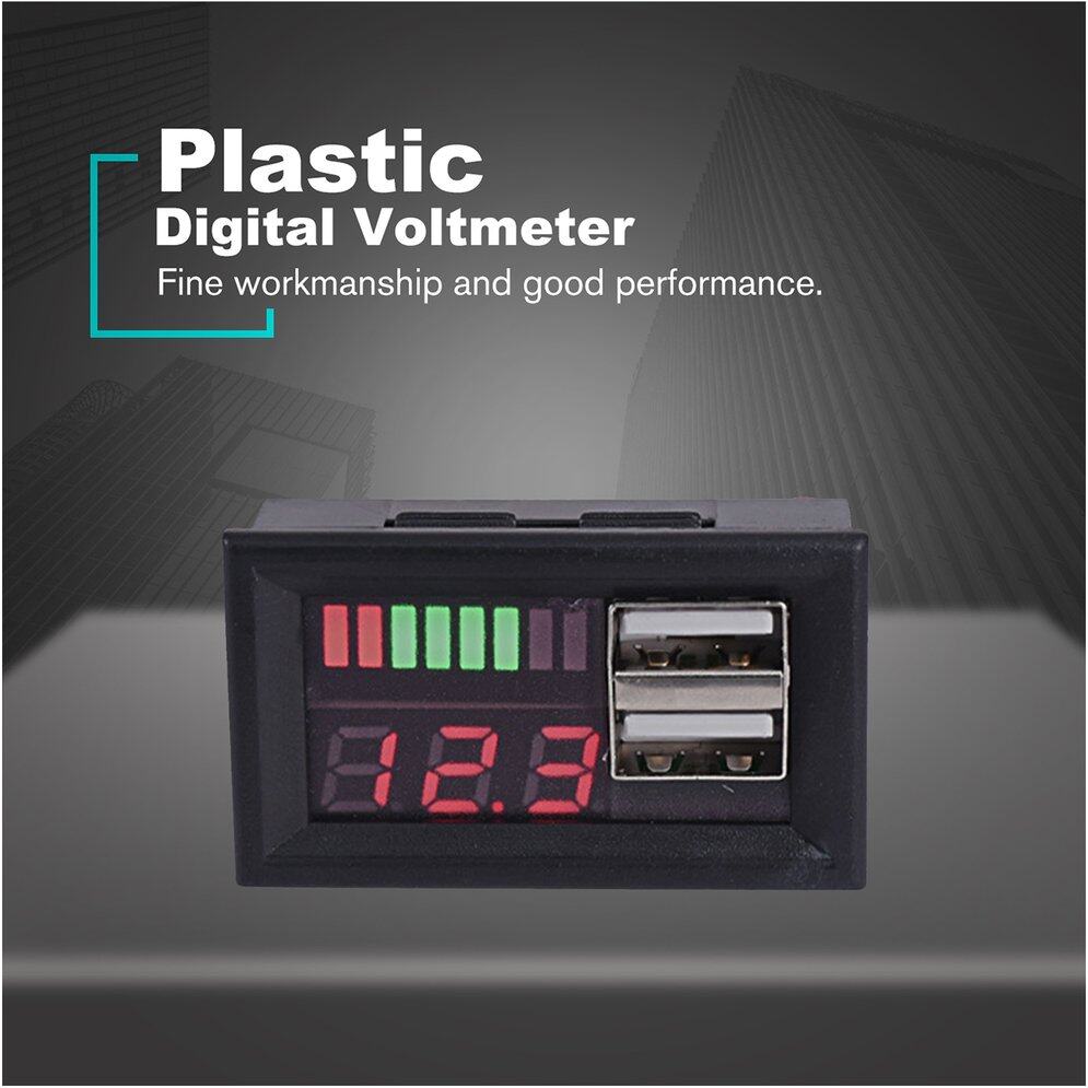12V Lead Acid Battery BMS Capacity Indicator Tester Voltmeter Dual USB Charger