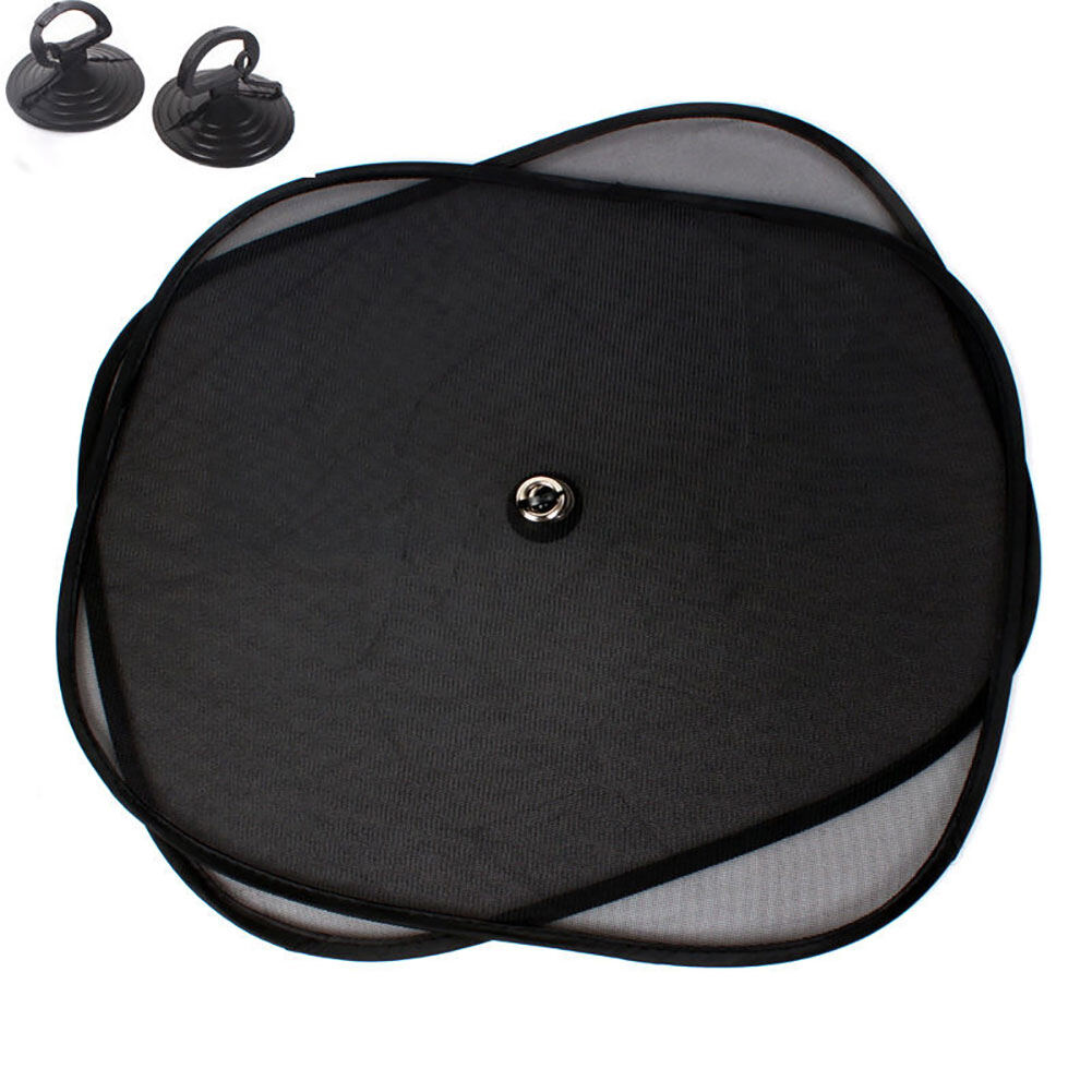 Tenmillion 2Pcs Foldable Auto Car Side Window Mesh Sun Shade Visor Anti-UV Cover Shield