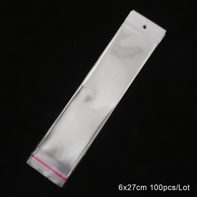 Potey 100pcs Sealable Plastic Transparent Small Packaging Bag For Jewelry Bracelet Ring Storage Display Organizer