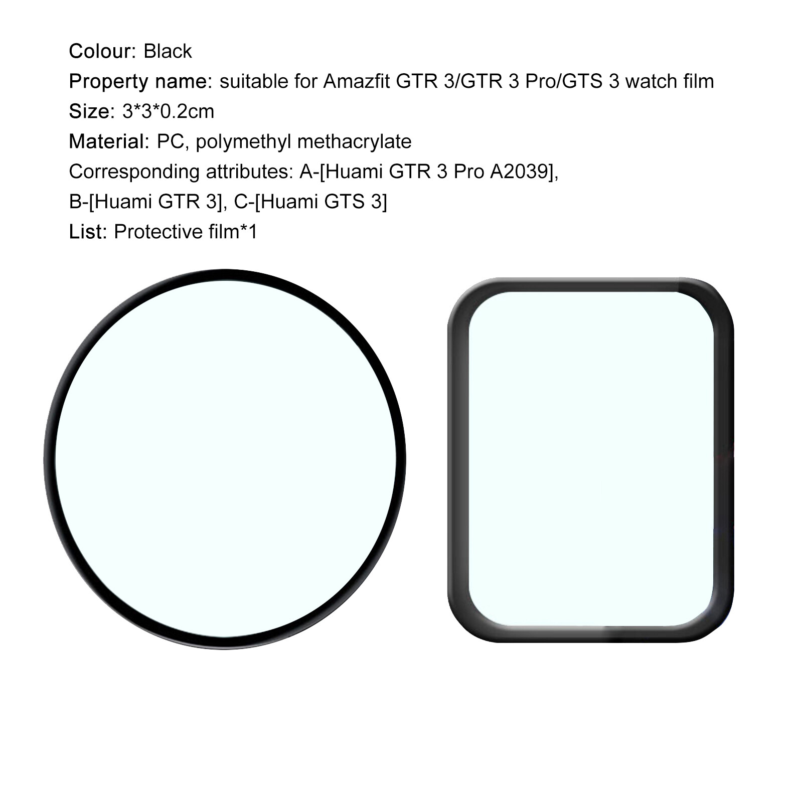 【In stock】 Screen Protective Film Full Coverage High Sensitivity Smart Watch 3D Composite Protector for Amazfit GTR 3/GTR 3 Pro/GTS 3