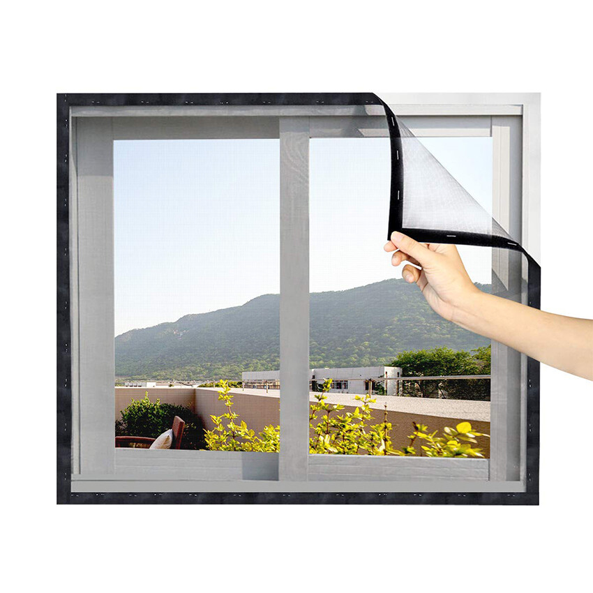 Cửa Sổ Màn Hình Có Thể Điều Chỉnh Tự Làm Màn Chống Muỗi Tùy Chỉnh Thay Thế Lưới Tấm Che Từ Sợi Thủy Tinh Cho Cửa Sổ Màn Hình Sân Trong/Ngăn Chặn Sốt Xuất Huyết (Đen)