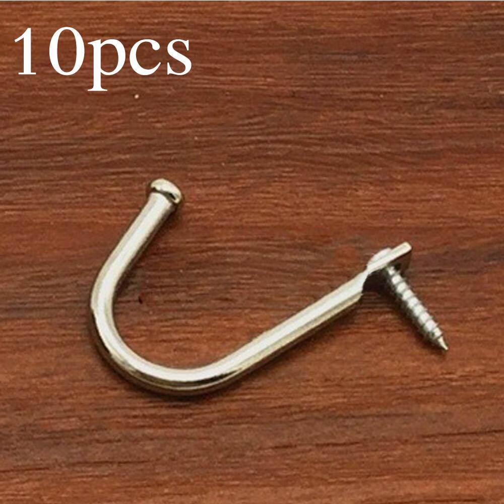 SensoDaily 10pcs With Screw Iron Hooks Wall Mounted Kitchen Sticky Hanger Holder Mini Hook