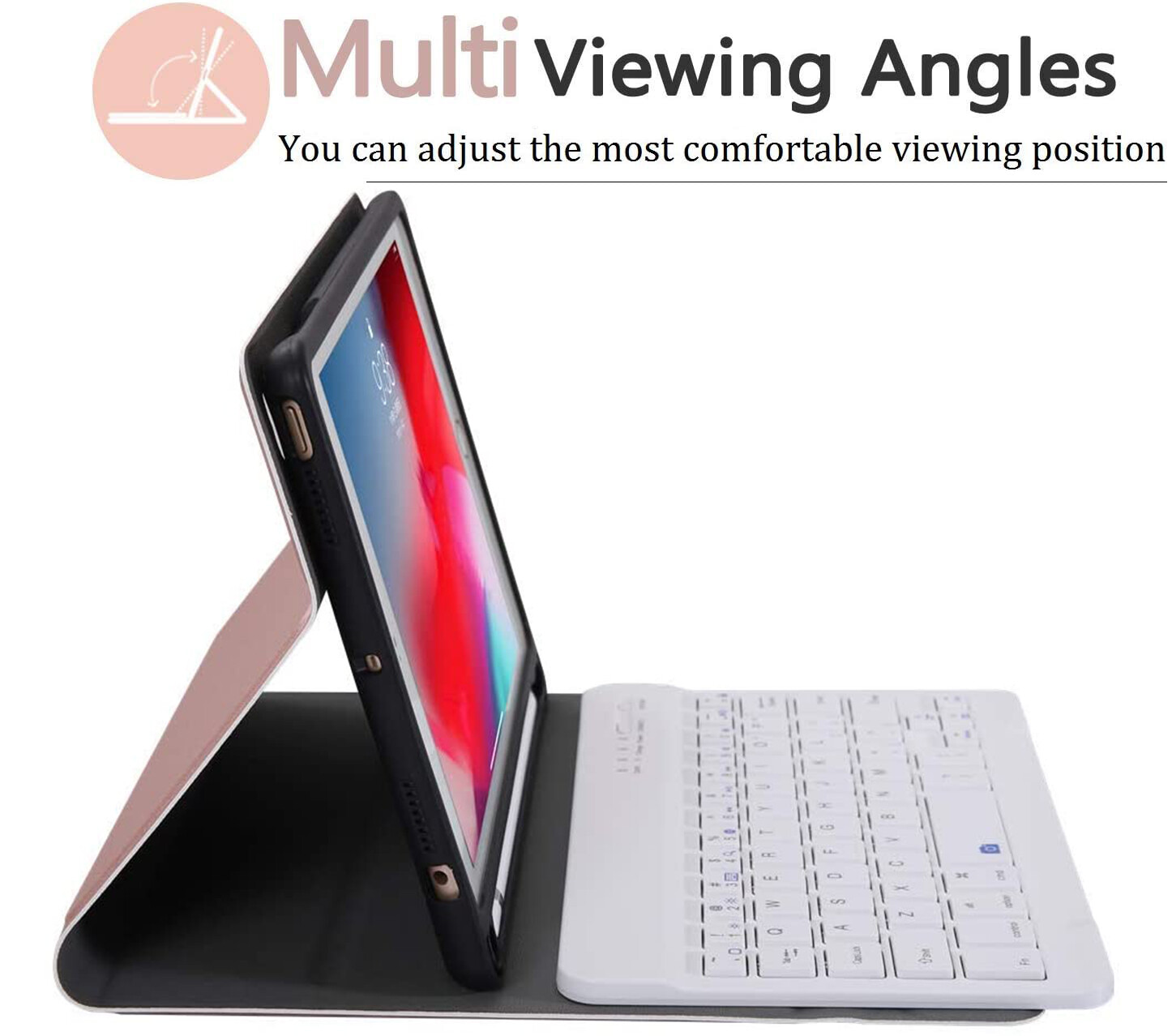 Vỏ bàn phím với hộp đựng bút chì cho iPad Mini 7 2024 A17 Pro, Bàn phím Bluetooth không dây và mạnh mẽ ngủ tự động/wake lật da thông minh bìa cho iPad Mini 6th 5th 4 3 2 1