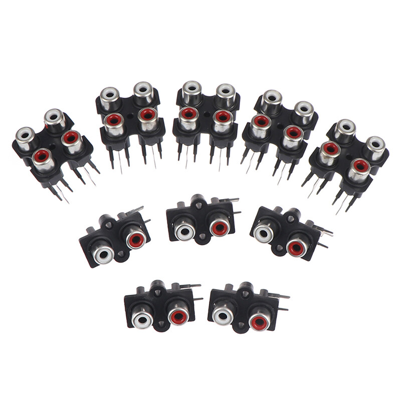 Sissi 5 Cái Giắc Cắm Âm Thanh Nổi RCA Cái 2/4 Lỗ Giắc Cắm Đầu Vào Âm Thanh AV