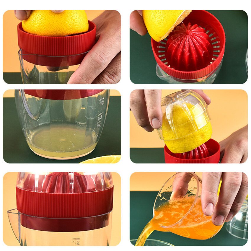 Portable Fruit Juicer Mini Manual Lemon Juicer Orange Lime Citrus Juicer Hand Press Squeezer