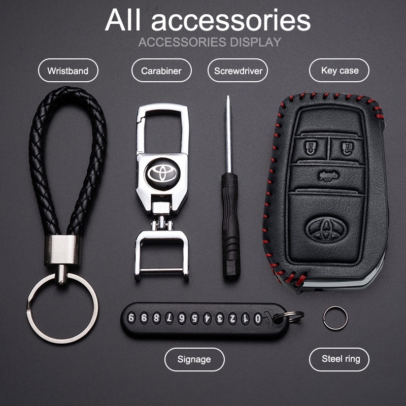 Bao Da Chìa Khóa Móc Khóa Xe Hơi Toyota Đồ Bảo Vệ Móc Chìa Khóa Điều Khiển Từ Xa
