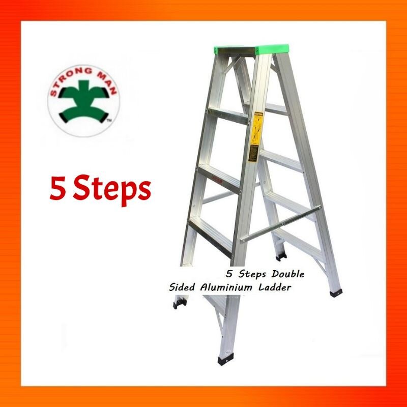 STRONGMAN 4 - 8 STEPS DOUBLE SIDED ALUMINIUM LADDER TANGGA LIPAT | Lazada