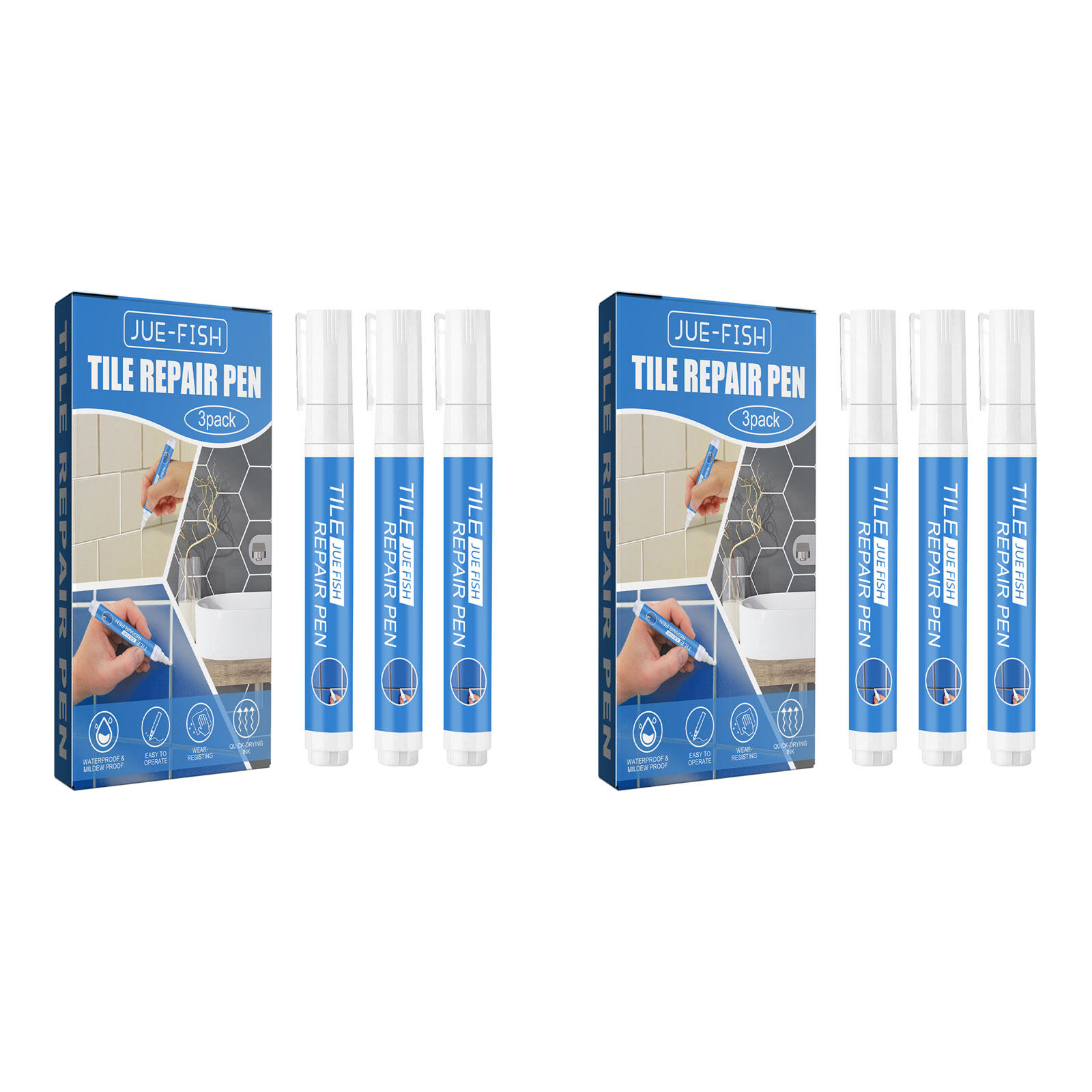 JUE-FISH Waterproof Tile Gap Repair Pen White Tile Refill Grout Pen Mouldproof Filling Agents Wall Porcelain Bathroom Paint Cleaner Color Pen White Tile Refill Grout Pen Tile Gap Repair Bathroom Porcelain Filling Waterproof Mouldproof Cleaner Agents Paint