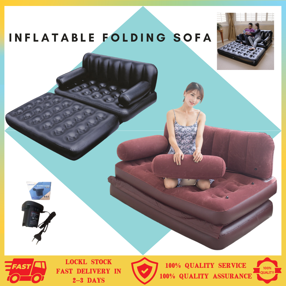 5 In 1 Inflatable Sofa Multifunctional