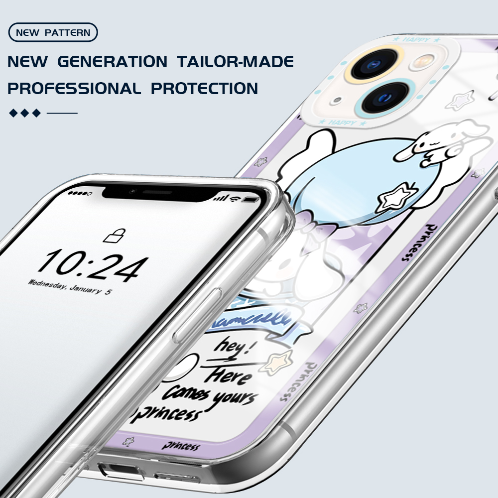Hontinga Casing Case For Xiaomi Redmi Note 11T Pro+ Redmi Note 11S Redmi Note 11 Pro 5G 4G Note 8 Pro Note 9 Case Transparent Clear Case Cartoon Cute Kuromi Soft Silicone Full Cover Shockproof Rubber Cases Back Cover Phone Casing Softcase For Girls