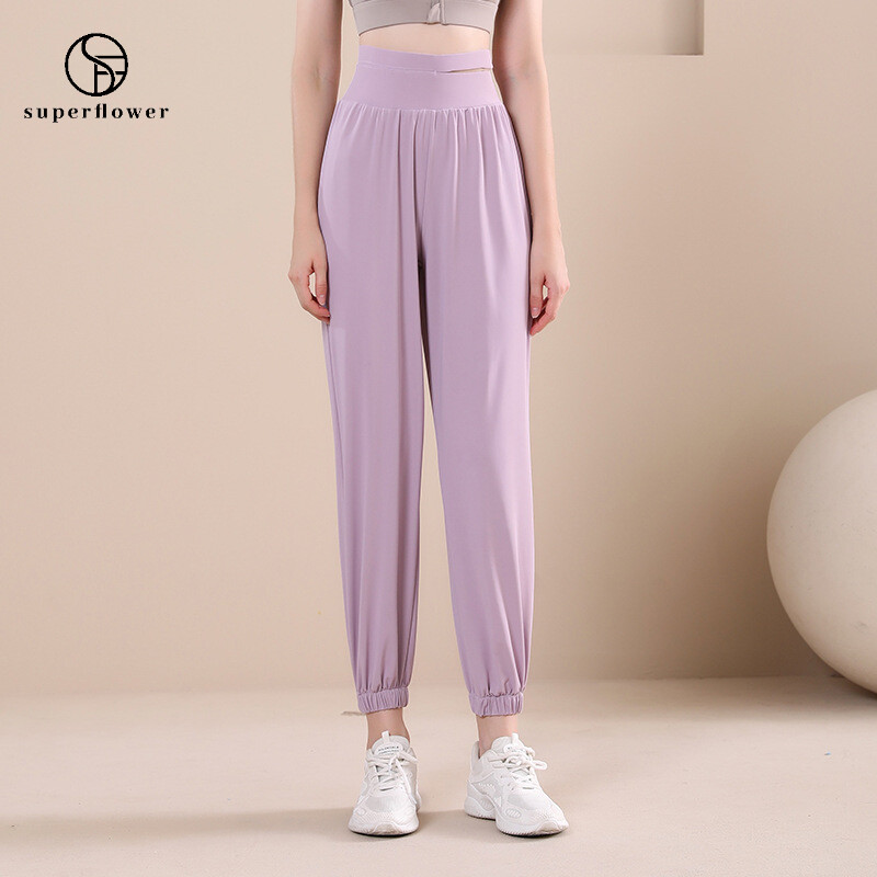 SUPERFLOWER Fiess-Hose für Damen, locker, weites Bein, hohe Taille, zum Laufen, schnell trocknend, Training, lässige Leggings, Sporthose_voghion.com